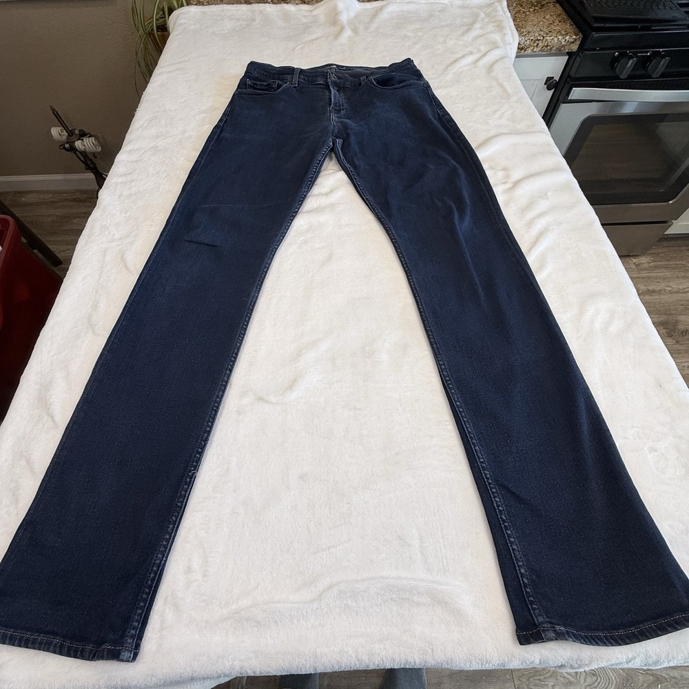 7 For All Mankind The Straight Jeans Men 34 Dark Wash Blue Denim 34 Inseam